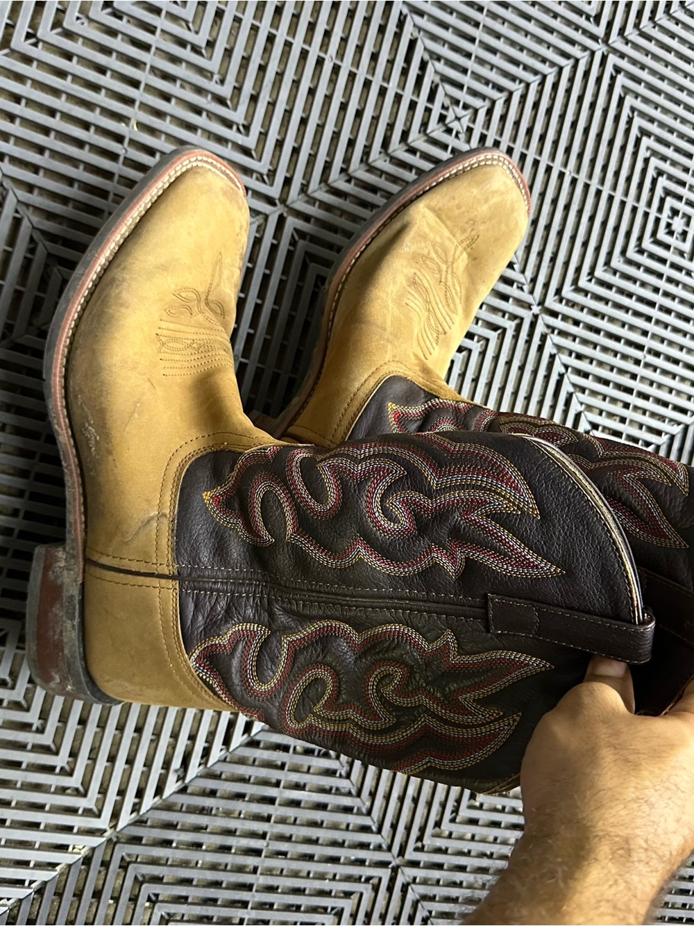 Laredo Two-Tone Brown & Tan Western Cowboy Boots